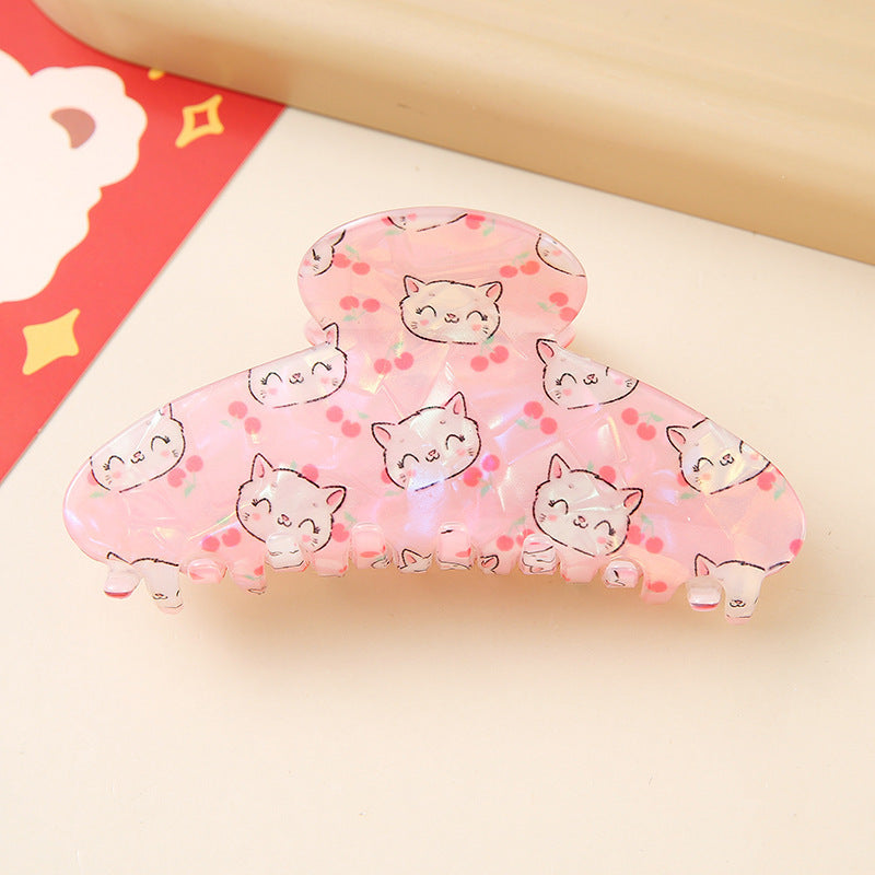 Wholesale New French Rhinestone Cat Hair Claw Clip Acrylic Hollow Women S Hair Accessory Cute Everyday Styling For Boutique Resale
