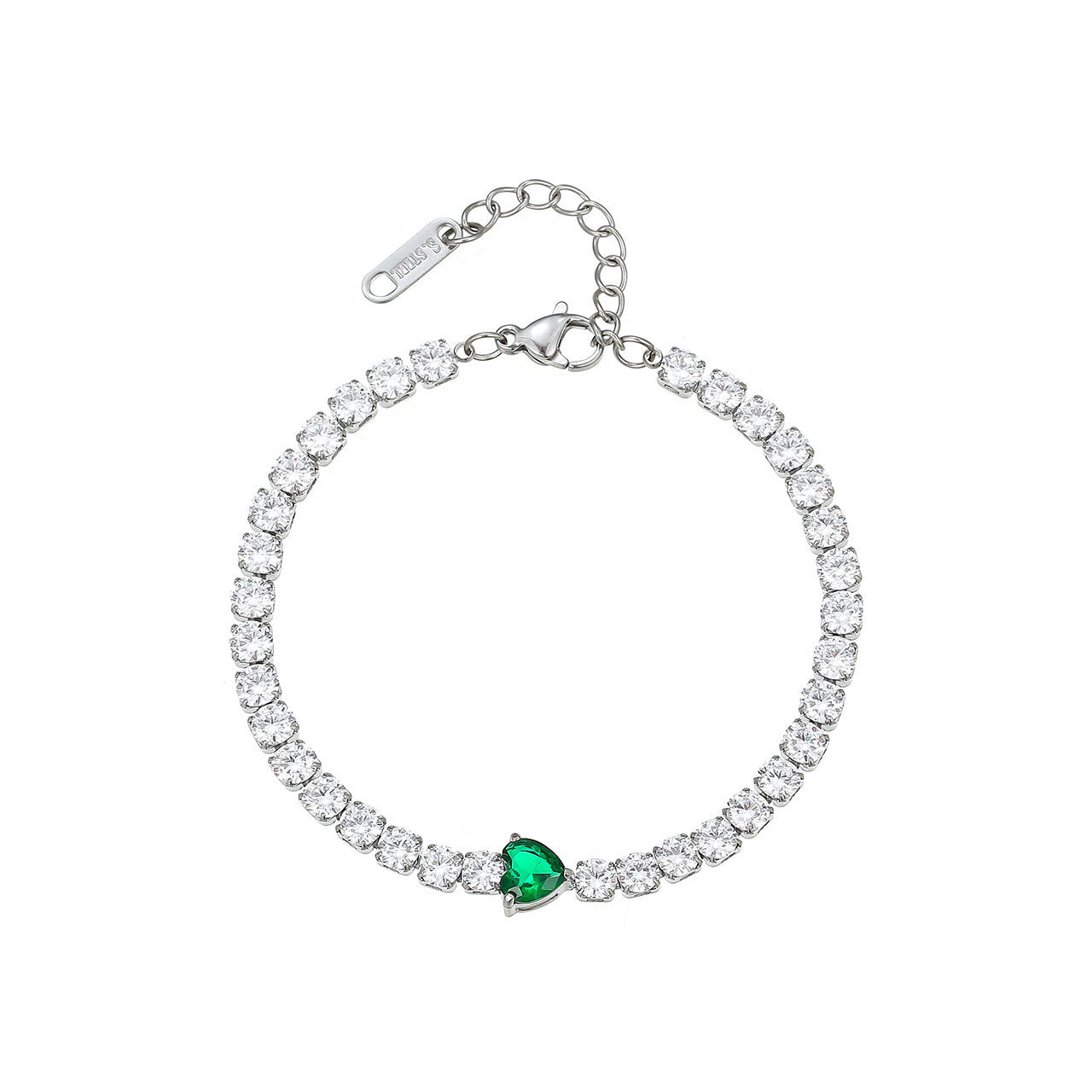 Wholesale Diamond-encrusted Geometric Titanium Steel Bracelet