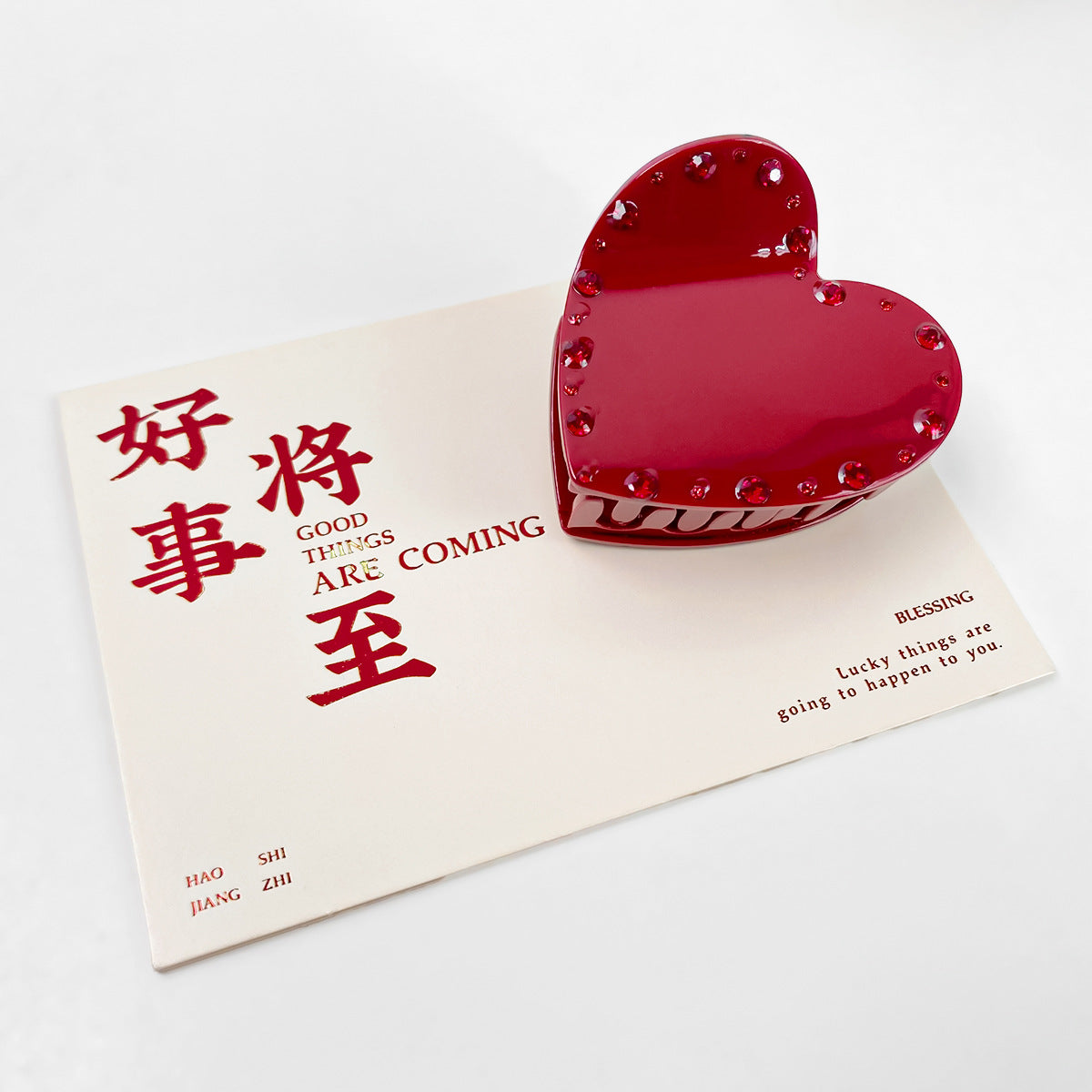 Wholesale Acrylic Diamond Studded Pearl Heart Hair Clips