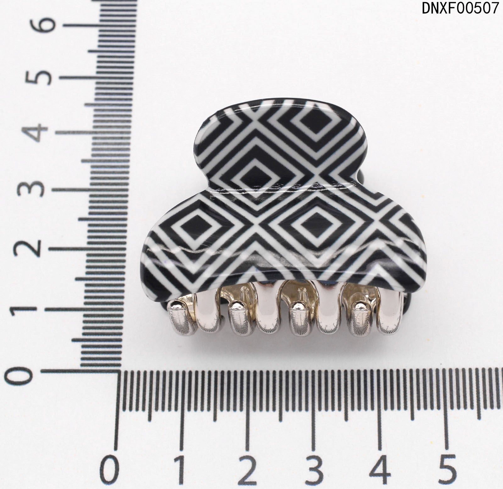Wholesale Black and White Printed Pattern Polka Dot Acrylic Hair Clips