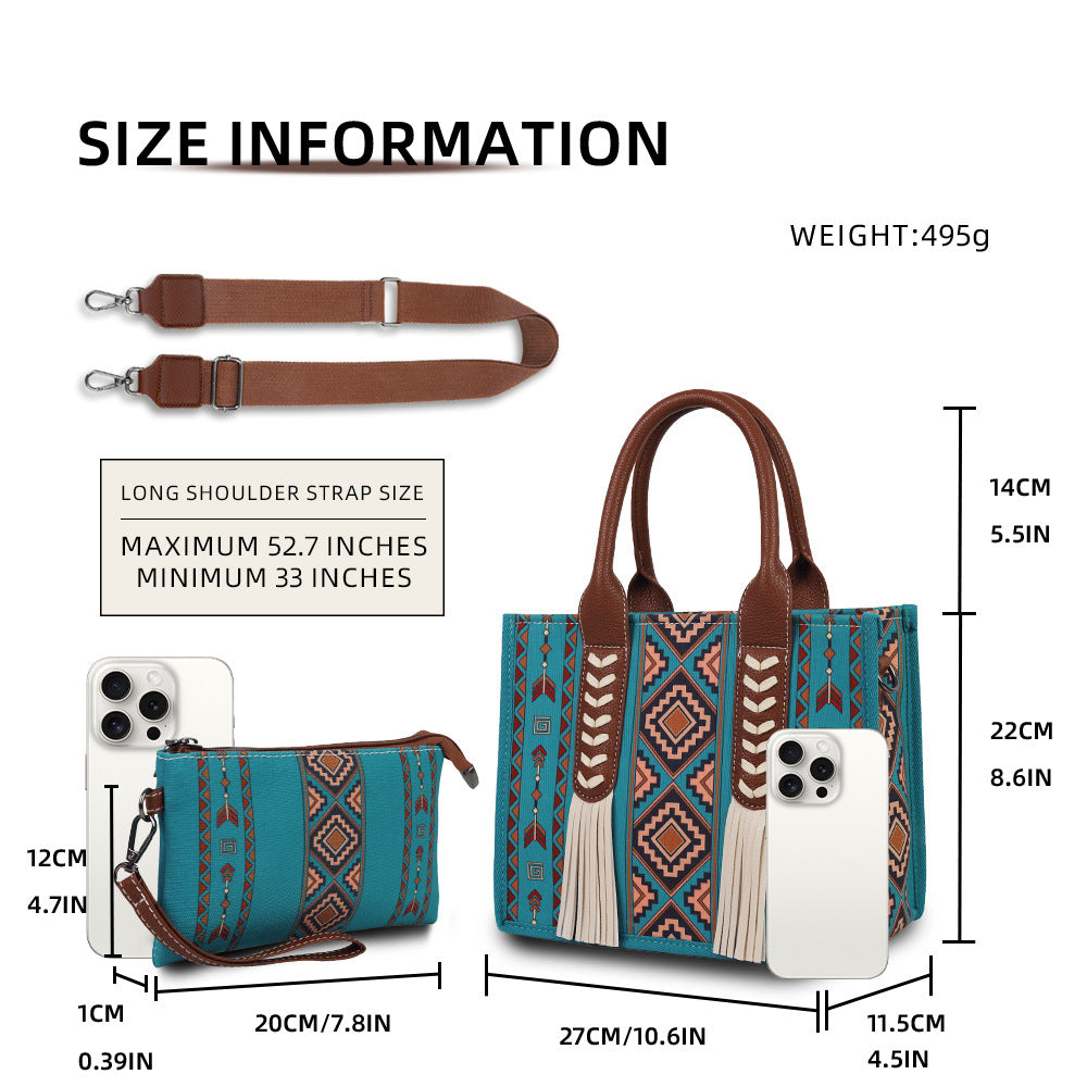 Wholesale Bohemian tote bag ethnic style tassel personality mother and child bag