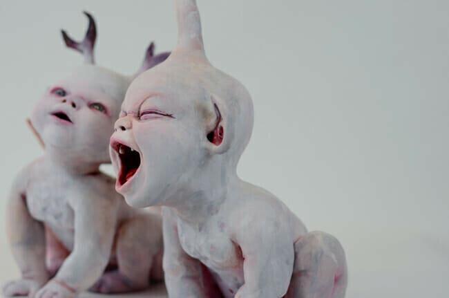 Wholesale Halloween scary baby resin statue ornaments