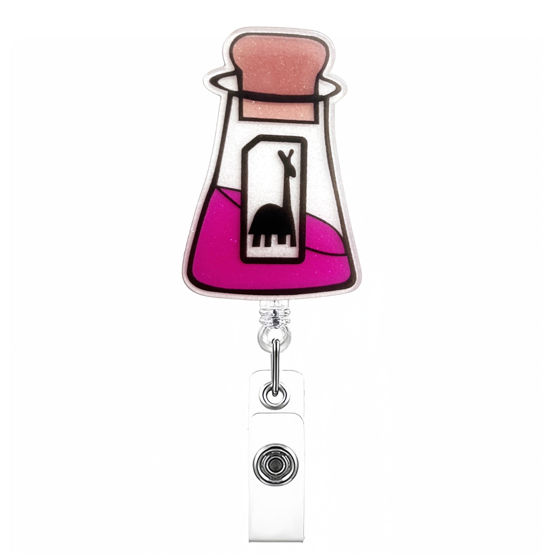 Wholesale cartoon graffiti acrylic retractable rotating badge clip keychain