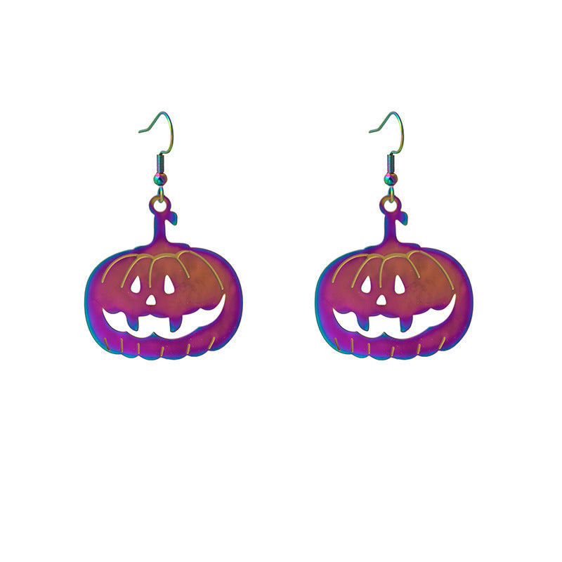 Wholesale Halloween Funny Colorful Gradient Electroplating Color Matching Earrings