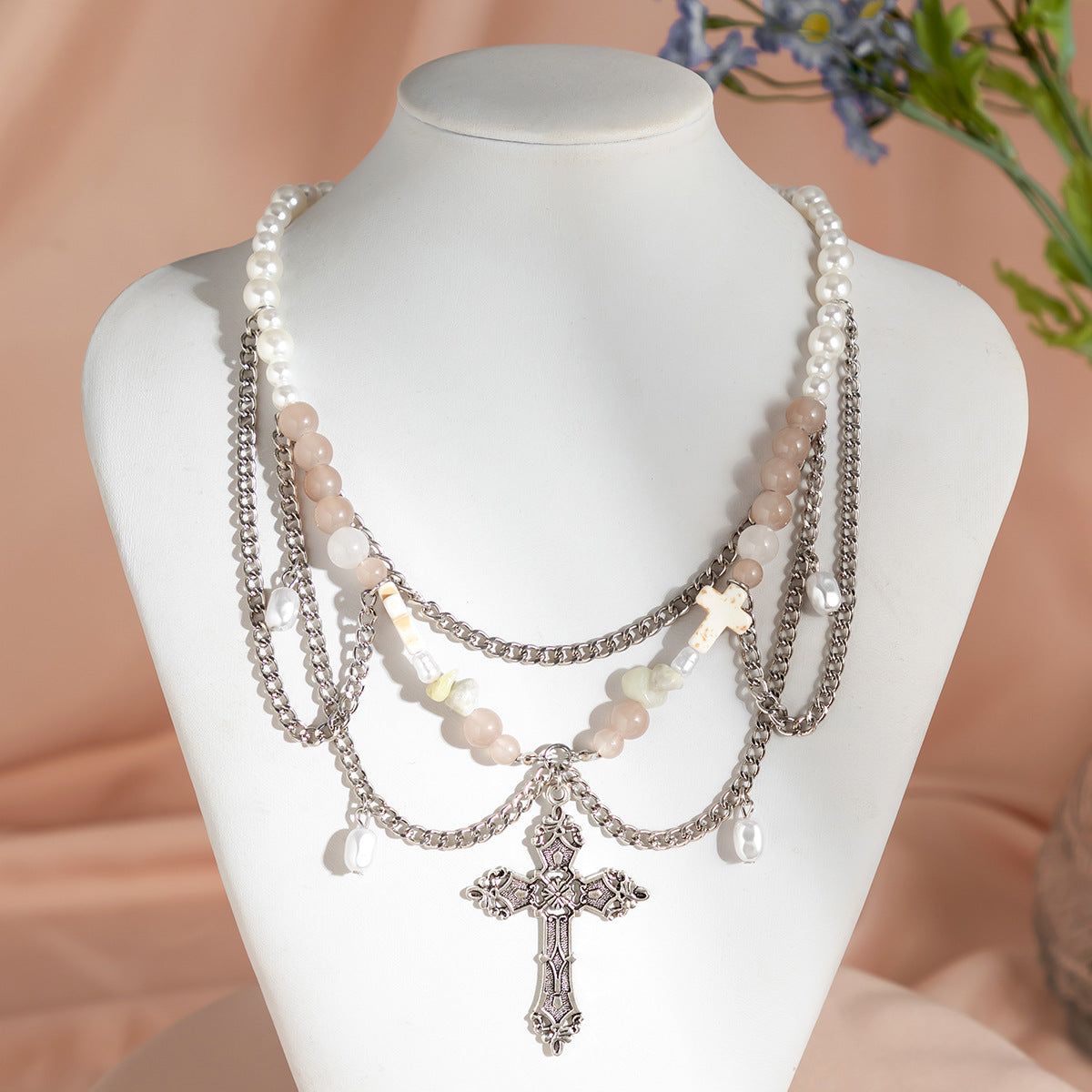 Wholesale Sweet Design Feeling Pearl Sweet Cool Y2K Butterfly Alloy Necklace