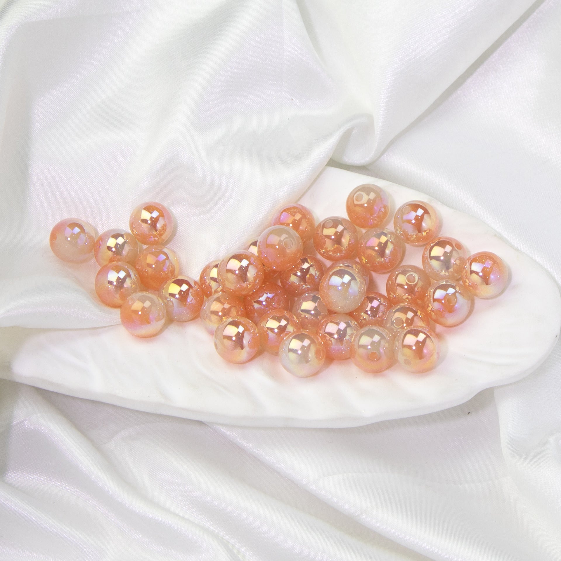 Wholesale 20pcs Starry Sky Two-color Gilded Round Beads