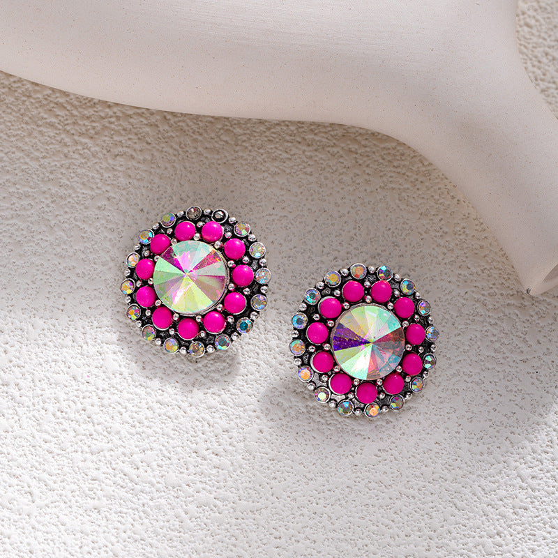 Wholesale Bohemian style turquoise flower earrings