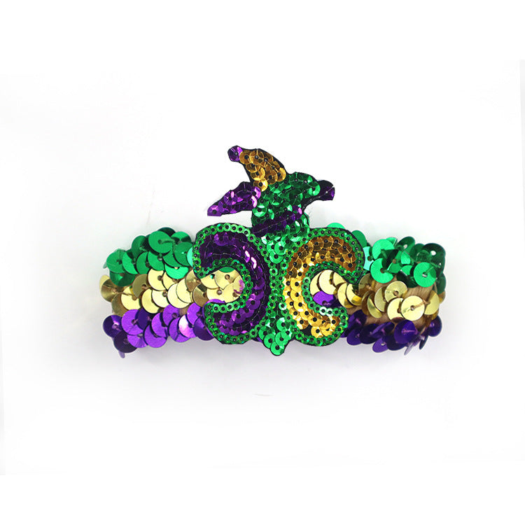 Wholesale Carnival Sequin Gold Purple Green Bracelet