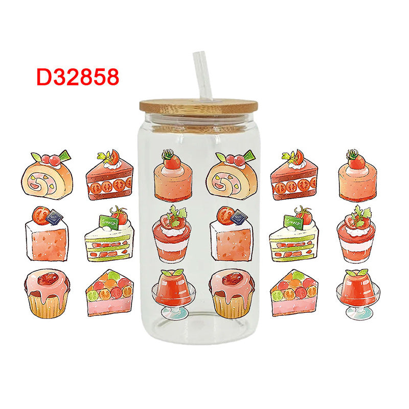 Wholesale Cartoon Dessert Series  16oz Cup UV DTF Wraps