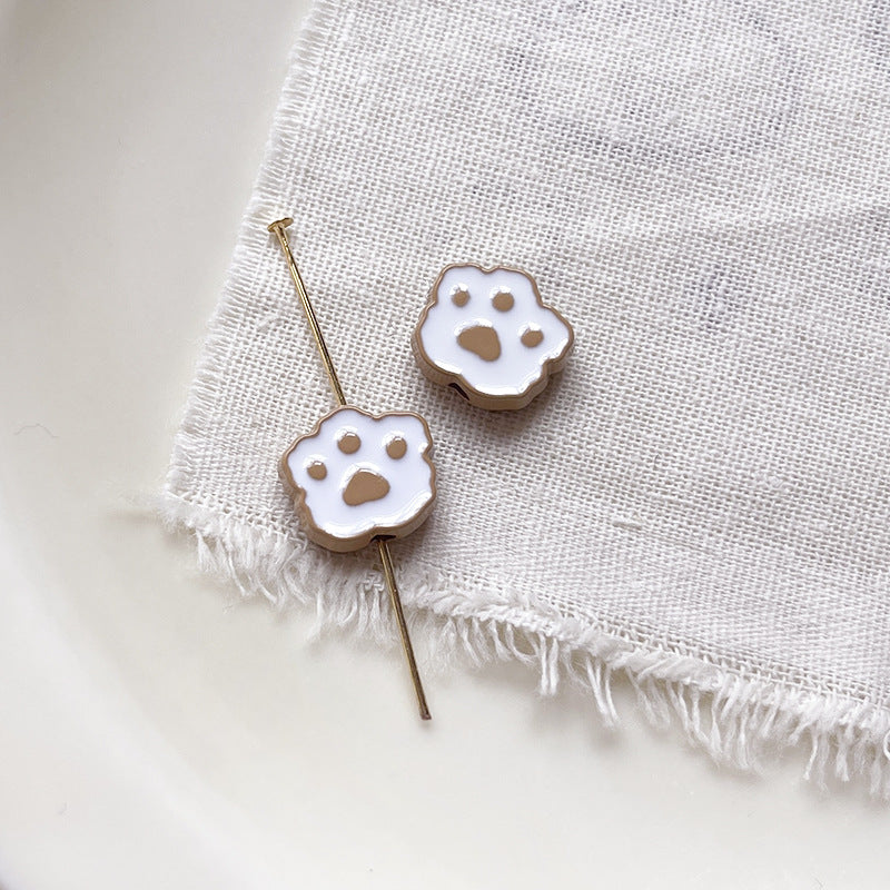 Wholesale 10pcs Cartoon Cute Dog Cute cartoon dog paw print Beads