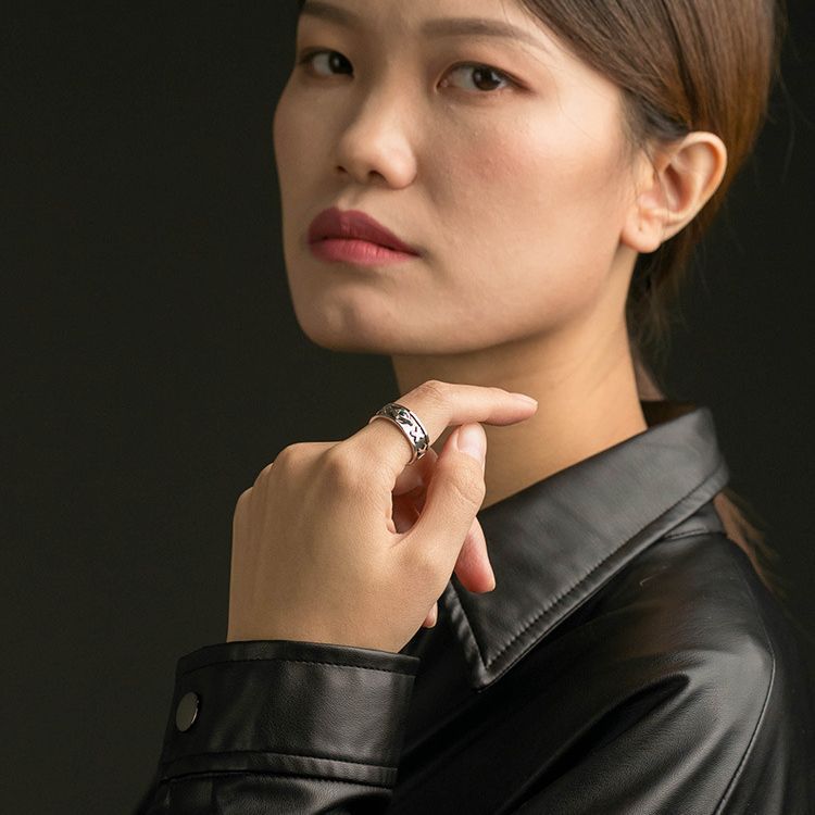 Wholesale Vintage Distressed Evil Eye Open Ring