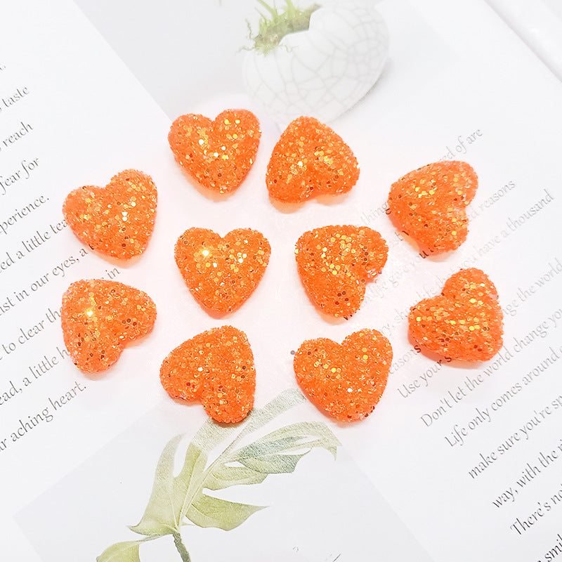 Wholesale Sequined heart-shaped straight hole Acrylic Beads