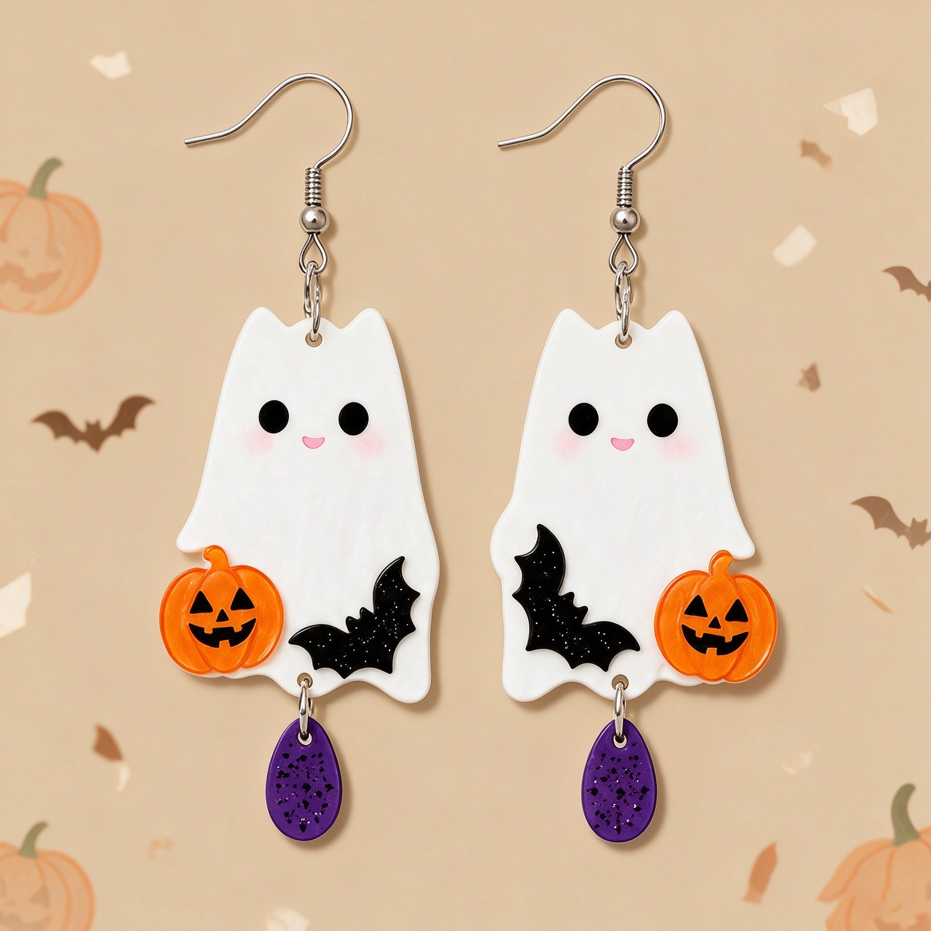 Wholesale Trendy Acrylic Cat Earrings For Women White Cat Christmas  Jewelry Accessory