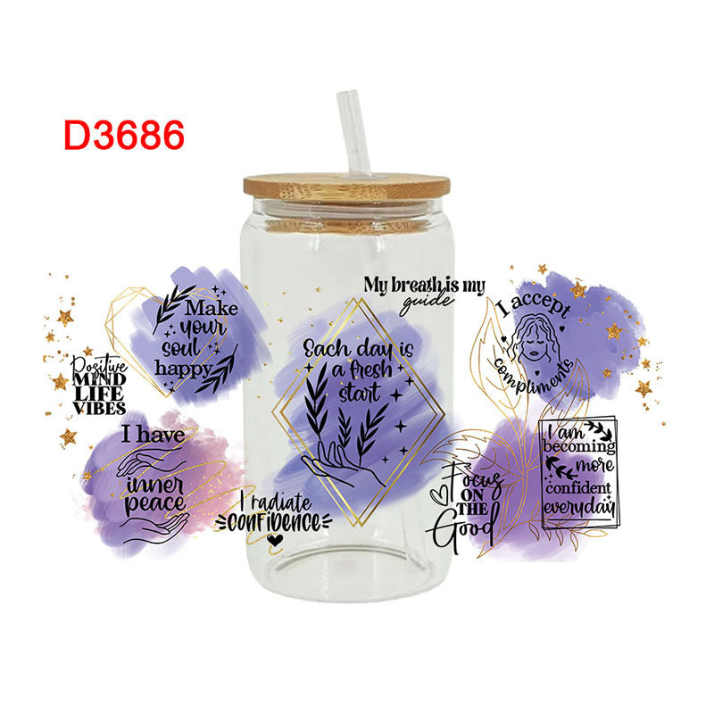 Wholesale Colorful Phrases Mother's Day Series 16oz Cup UV DTF Wraps