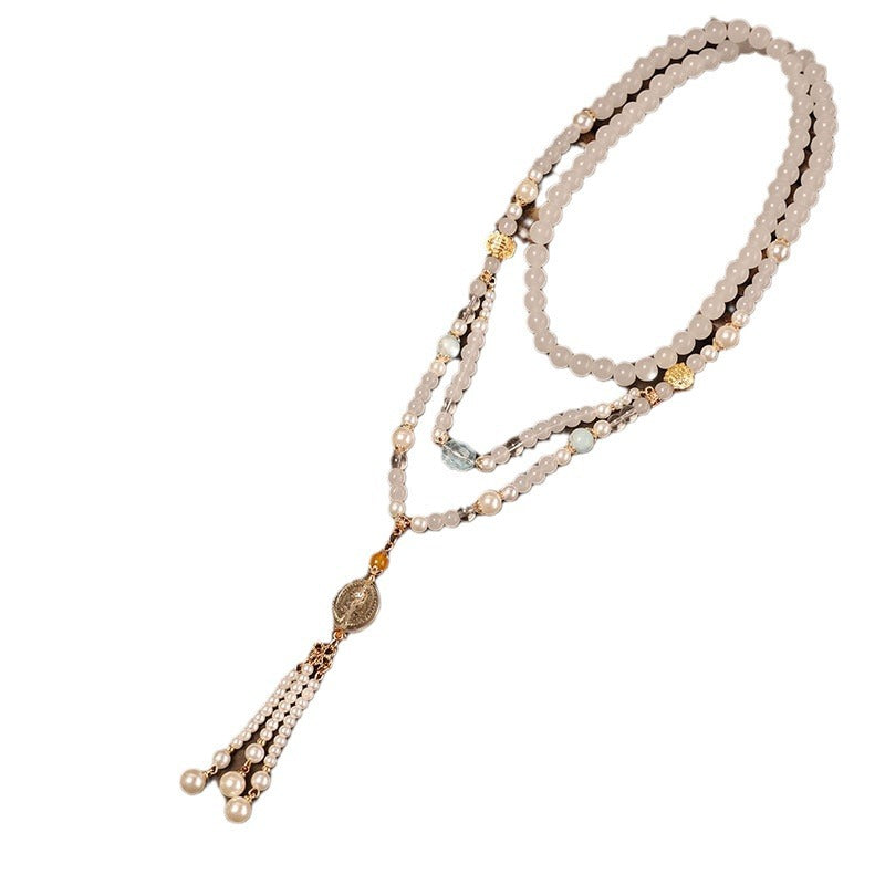 Wholesale Ancient style longevity lock tassel necklace