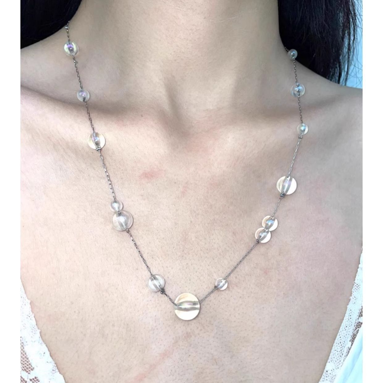 Wholesale Thorns and Aurora Key Rose Butterfly Cartoon Cat Necklace