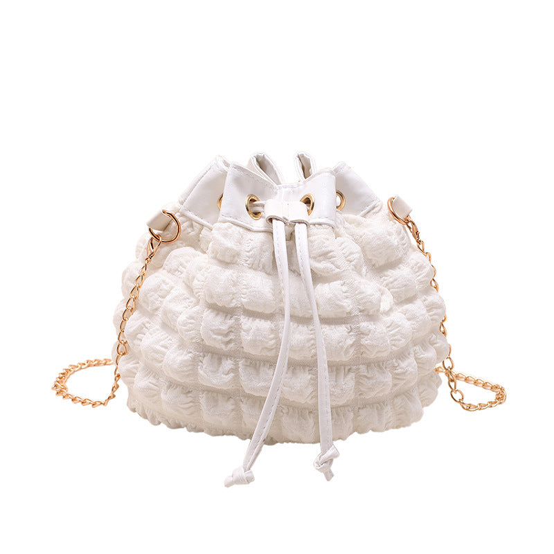 Wholesale Pleated Chain Single Shoulder Cloth Bags
