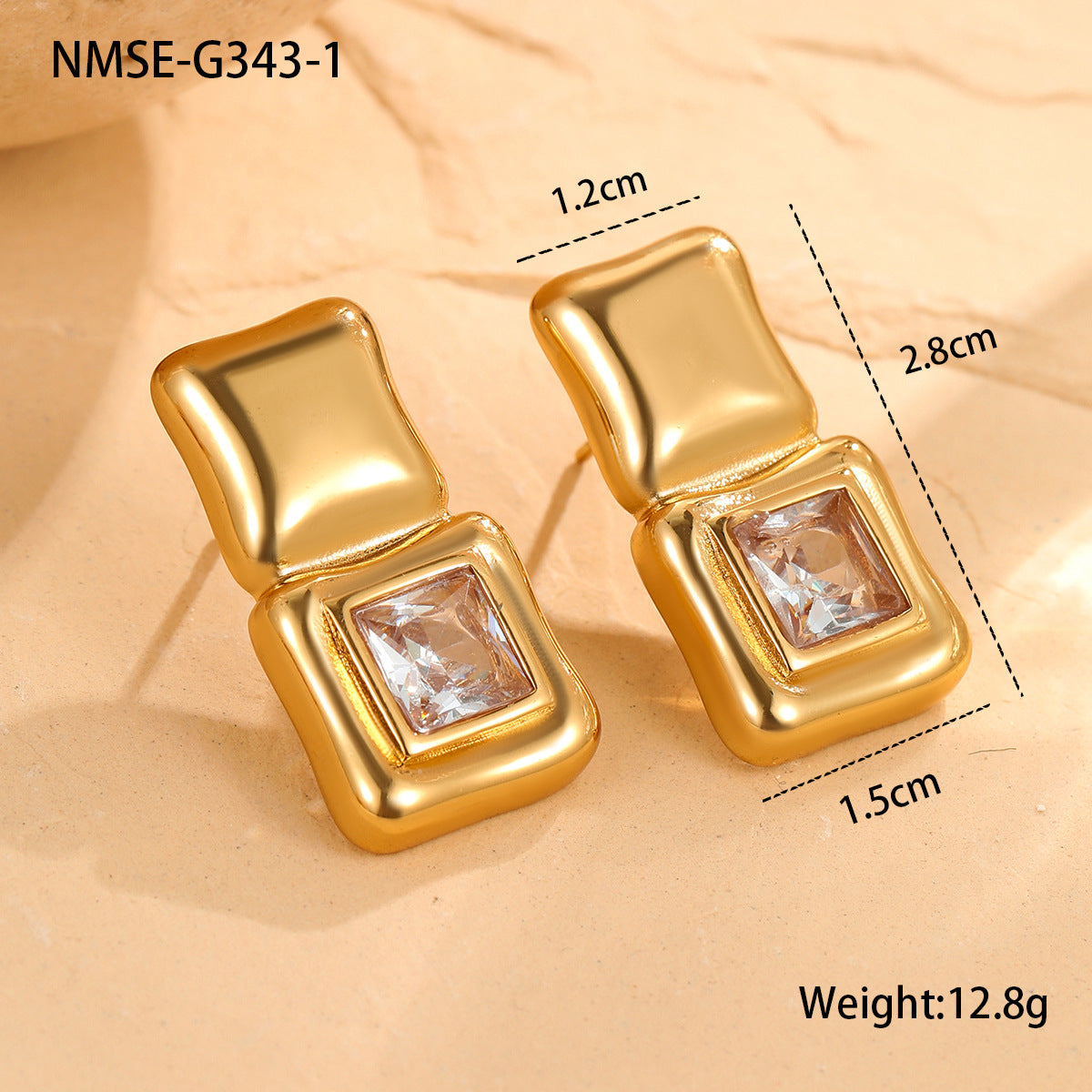 Wholesale Droplet shaped heart-shaped geometric shape Stainless Steel Earrings