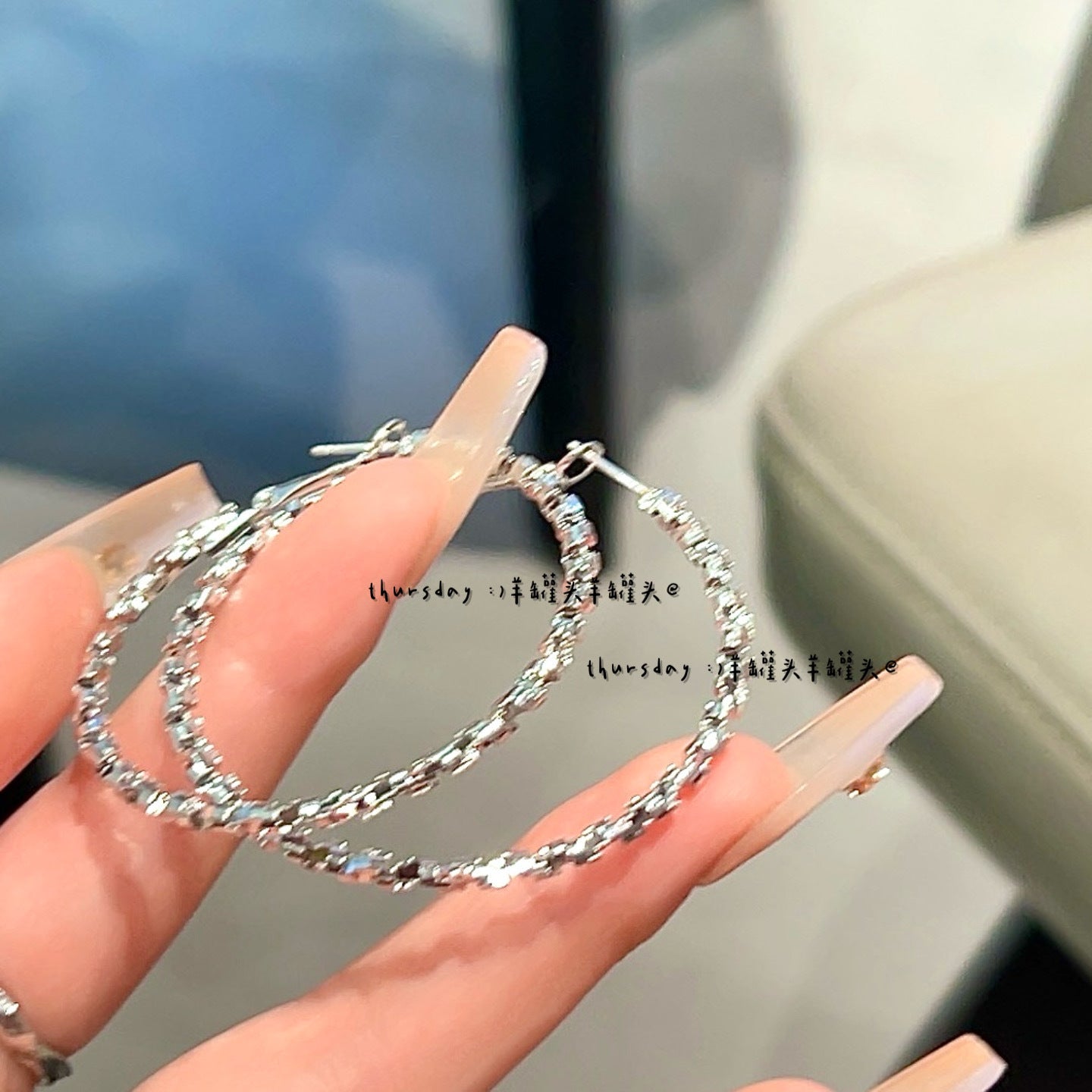 Wholesale Exaggerated glossy metal circle earrings