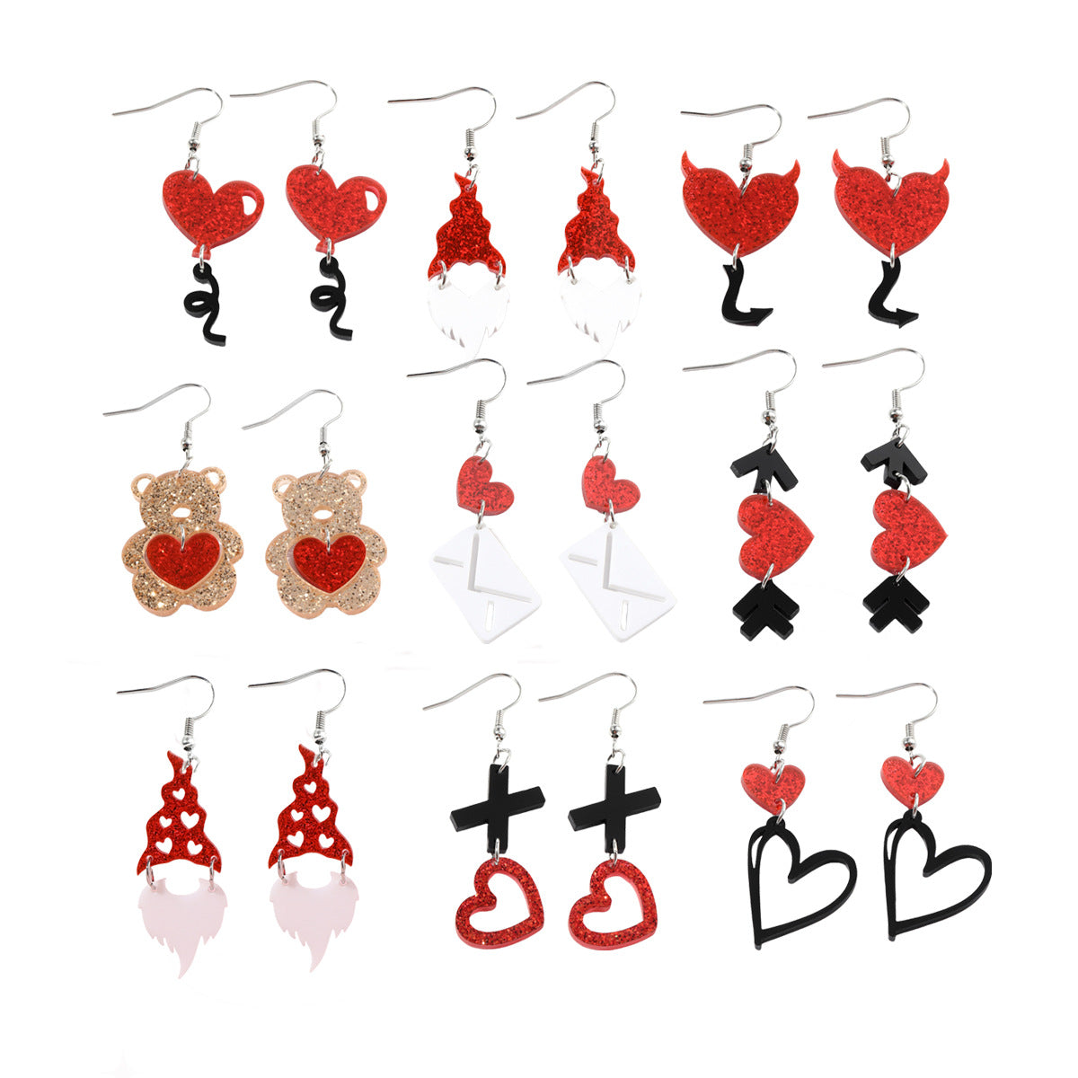 Wholesale Wholesale Valentine's Day series love bear acrylic earrings