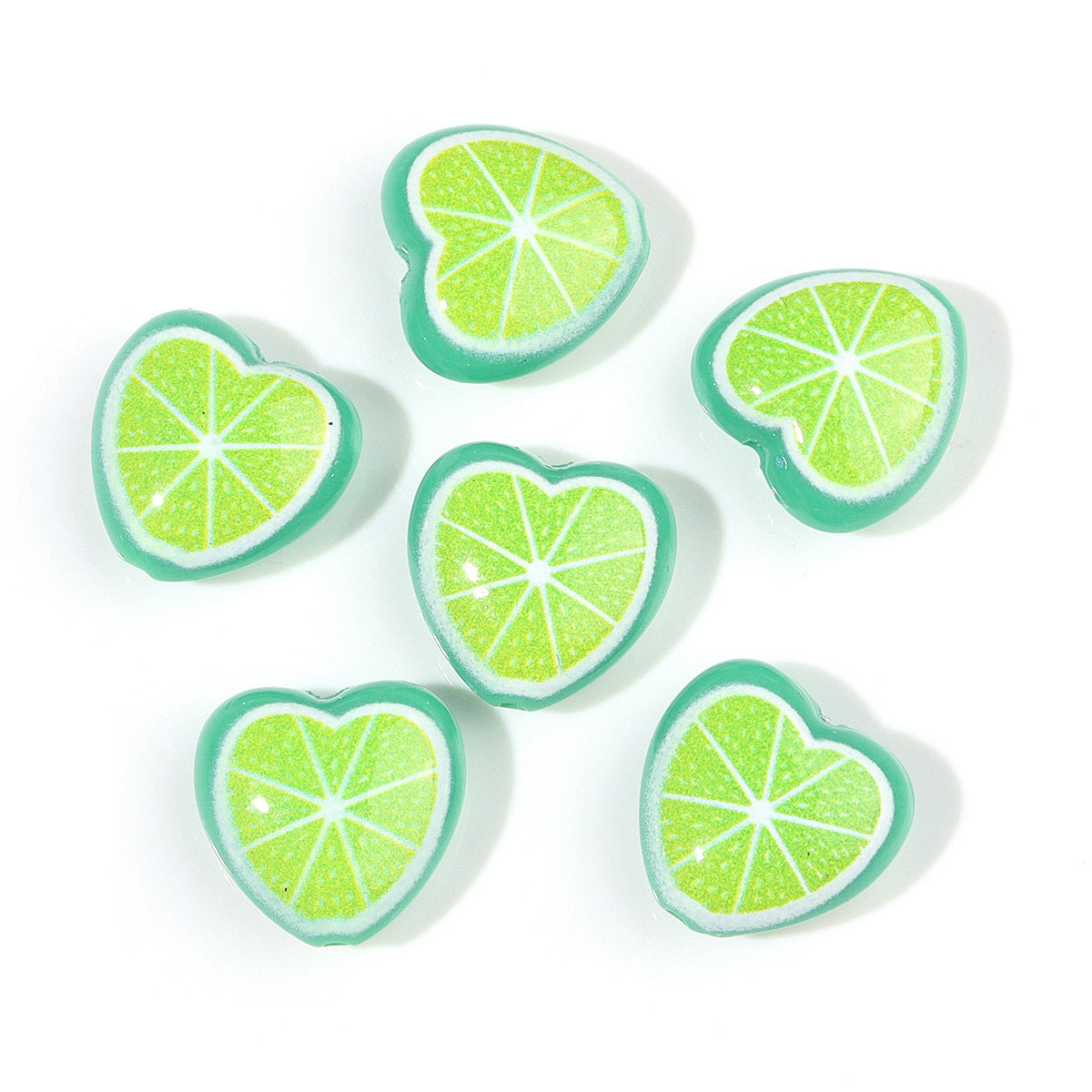 Wholesale 10pcs Printed Love Strawberry Watermelon Orange Fruit Series Acrylic Beads