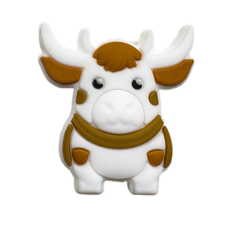 Wholesale 10PCS Cattle Series Cartoon Silicone Beads