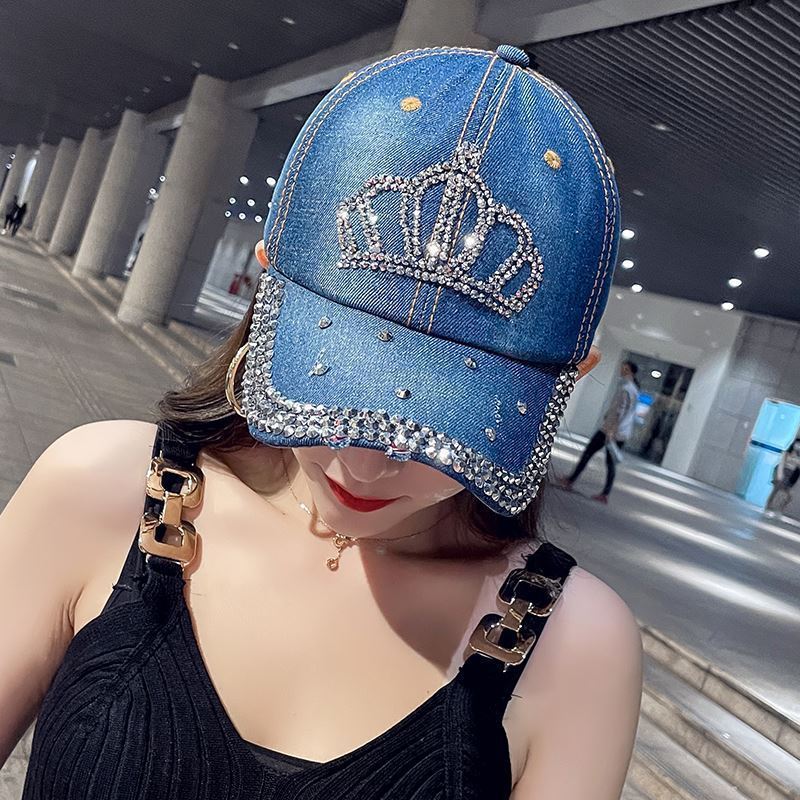 Wholesale Denim Rhinestone Baseball Caps