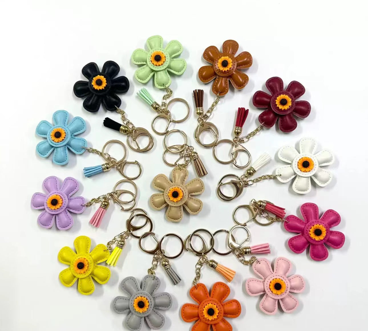 Wholesale Sunflower Cute Cartoon Keychain Personality Bag Pendant Key Chain Hanging