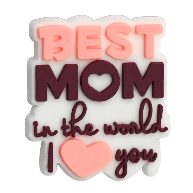 Wholesale Random 100pcs Mother's Day themed DIY pen accessories soft rubber beads