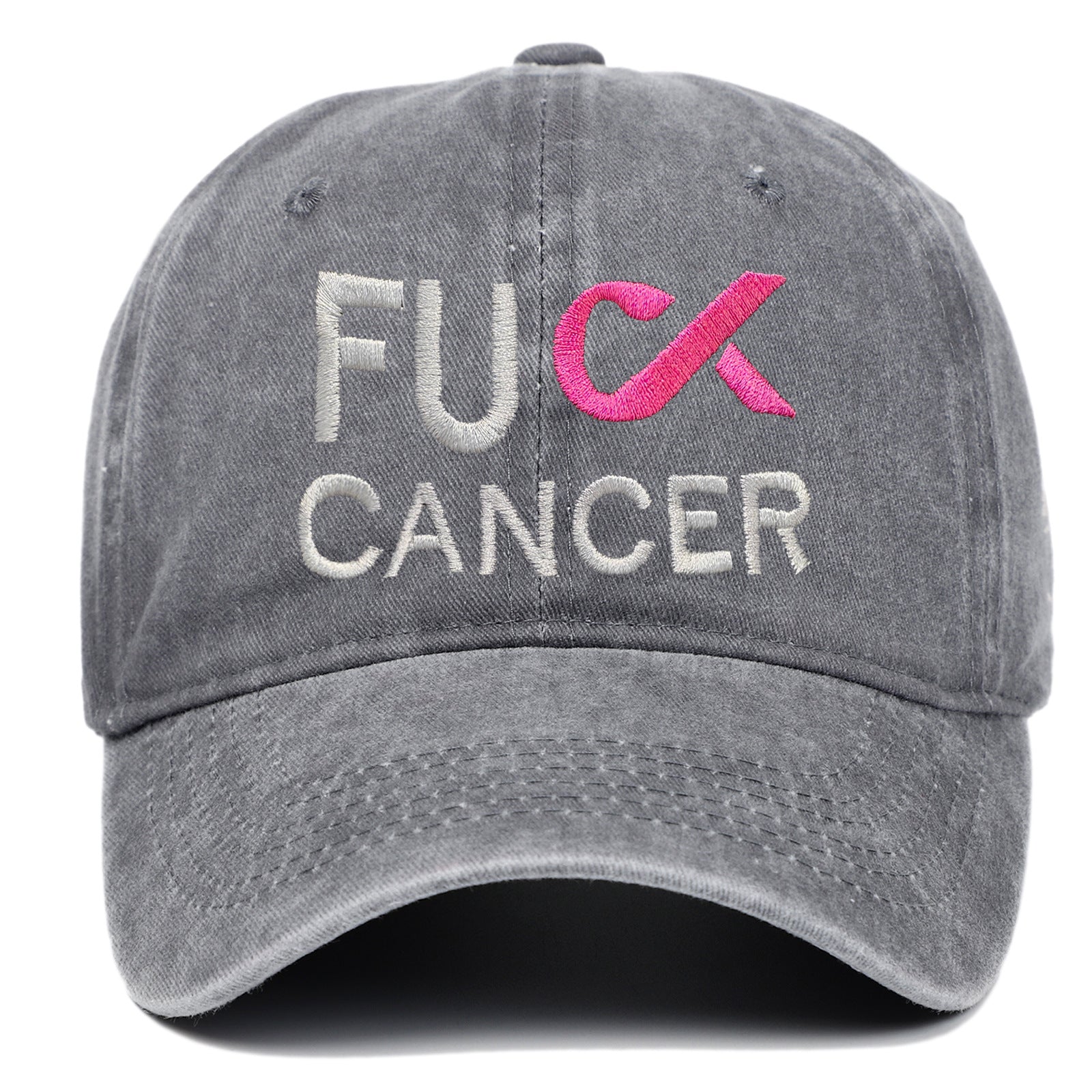 Wholesale Washed Embroidered Breast Cancer Baseball Caps
