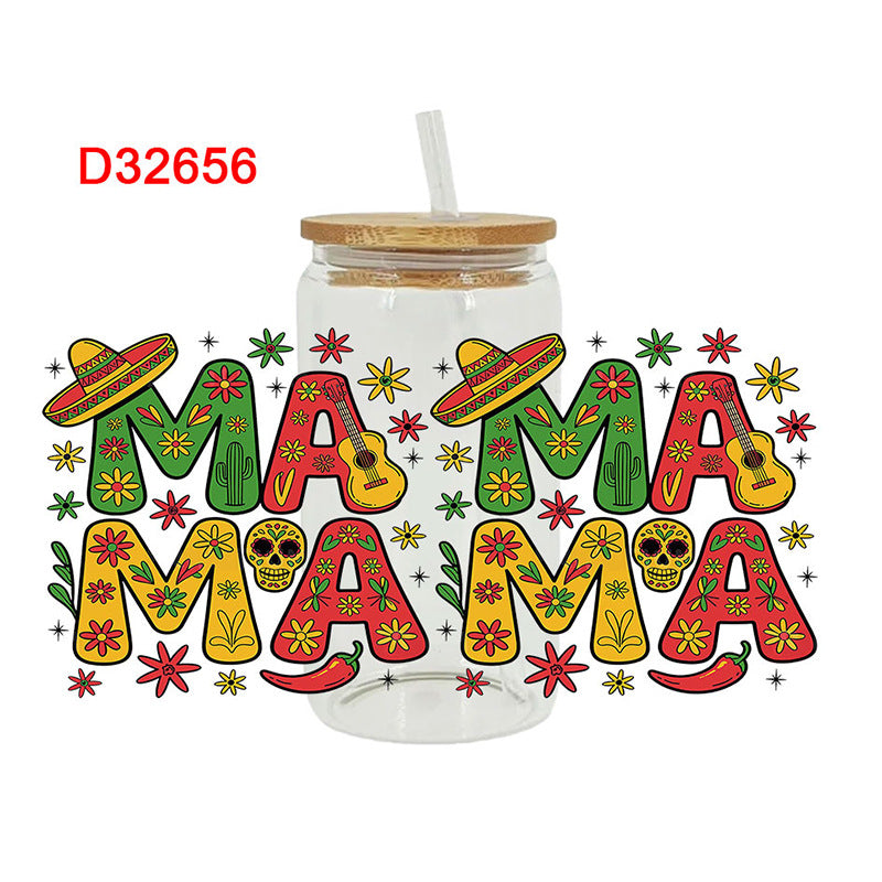 Wholesale  Christmas tree 16oz Cup UV DTF Wraps