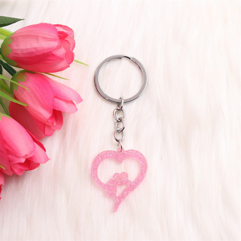 Wholesale Valentine's Day Dog Claw LOVE Acrylic Keychains