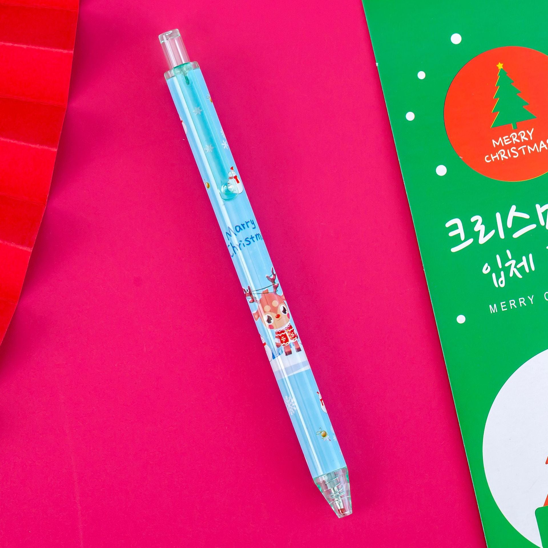 Wholesale Plastic Christmas Gifts Cartoon Press Rollerball Pen