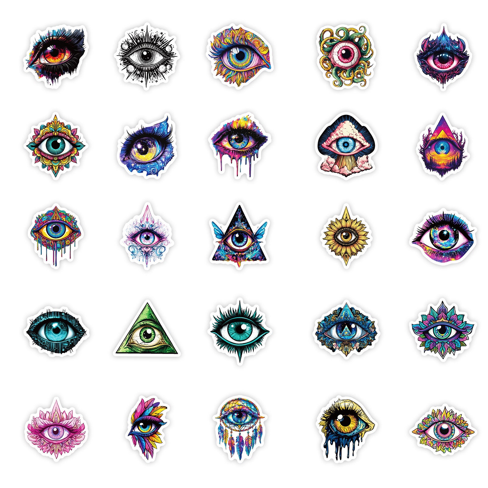 Wholesale 50pcs Personalized pupil eye graffiti waterproof stickers DIY mobile phone case skateboard notebook decoration stickers