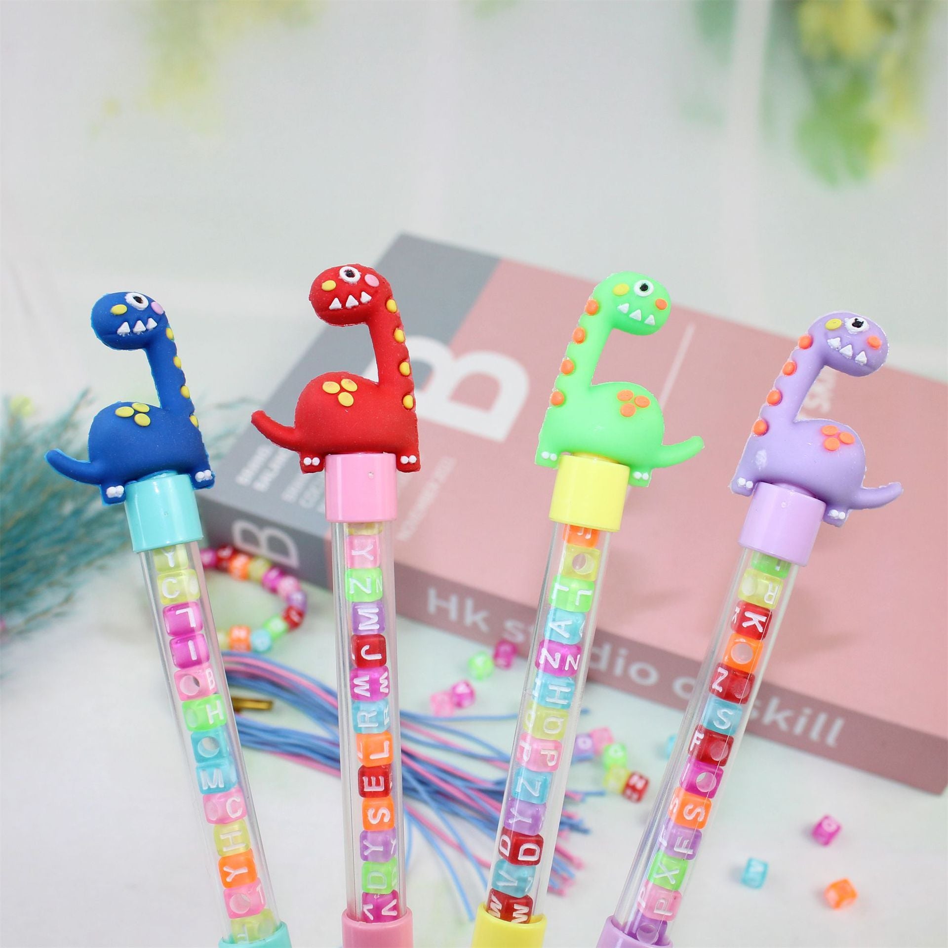 Wholesale 12pcs  Cute Colorful Brachiosaurus DIY Plastic Gel Pen
