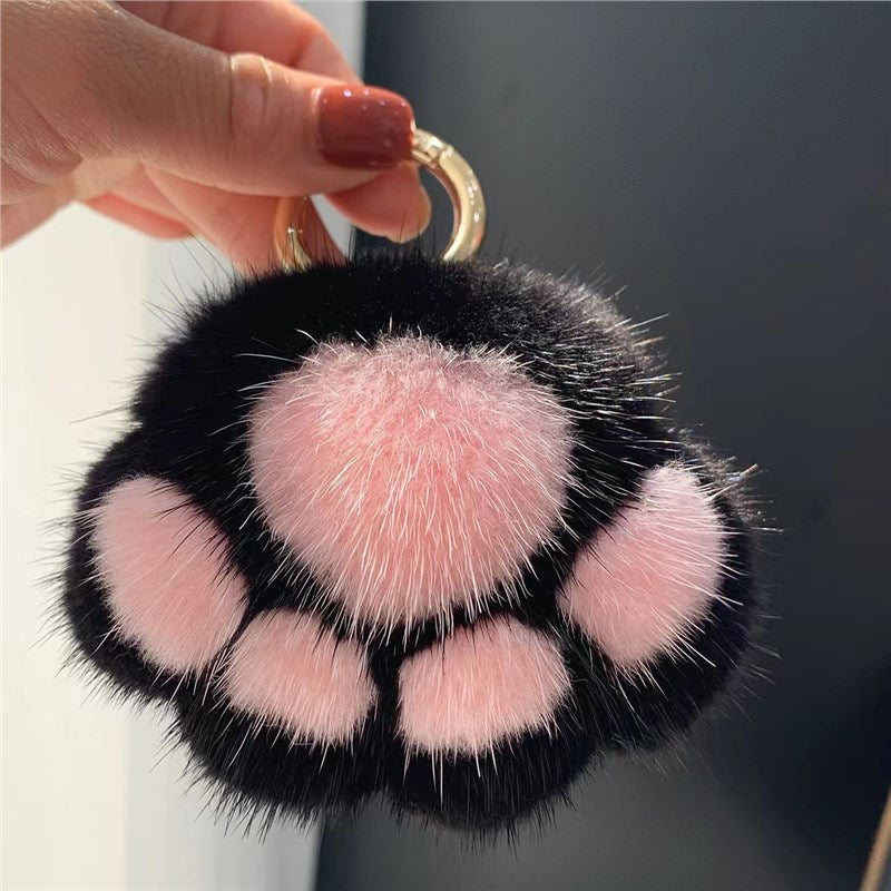 Wholesale 5pcs Paw Plush Pendant Cute Cat Keychain