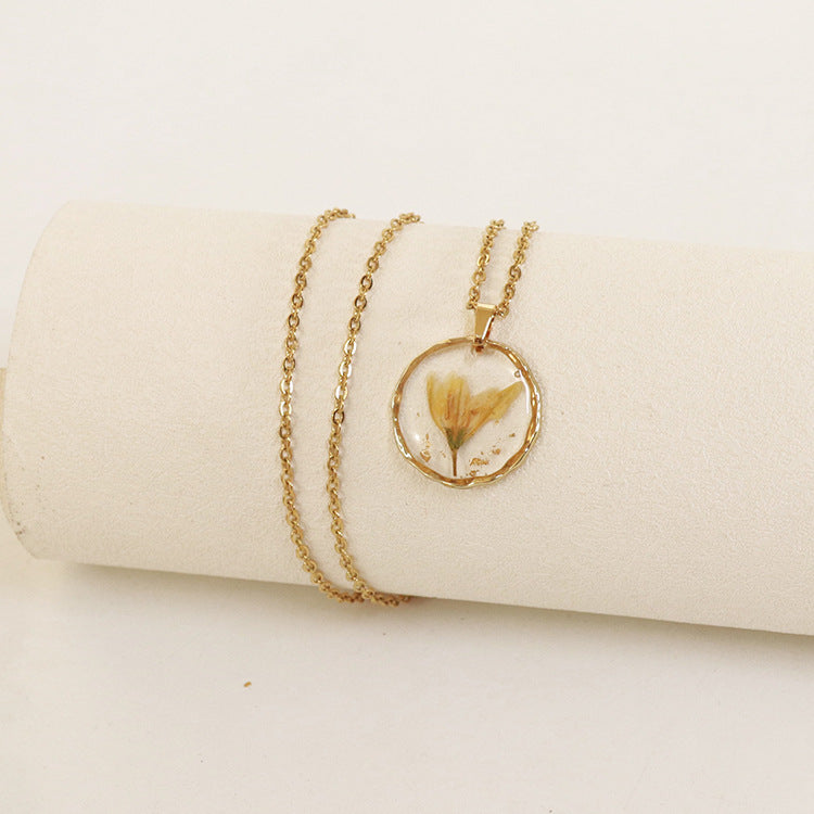 Wholesale 6pcs Irregular Round Flower Vintage Necklace