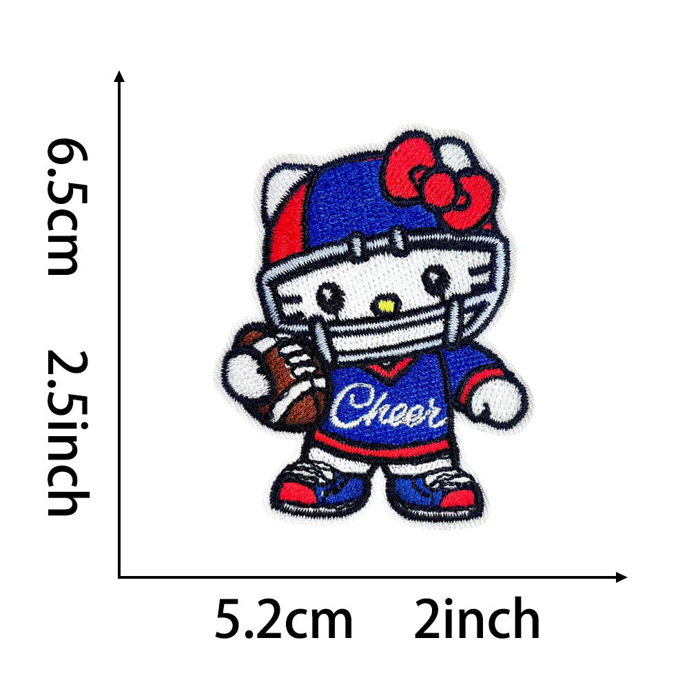 Wholesale Embroidered Cartoon Cat Patch Set 4Pcs Iron On DIY Accessory For Clothing Bags Street Magic Sports Themes OLY Exclusive