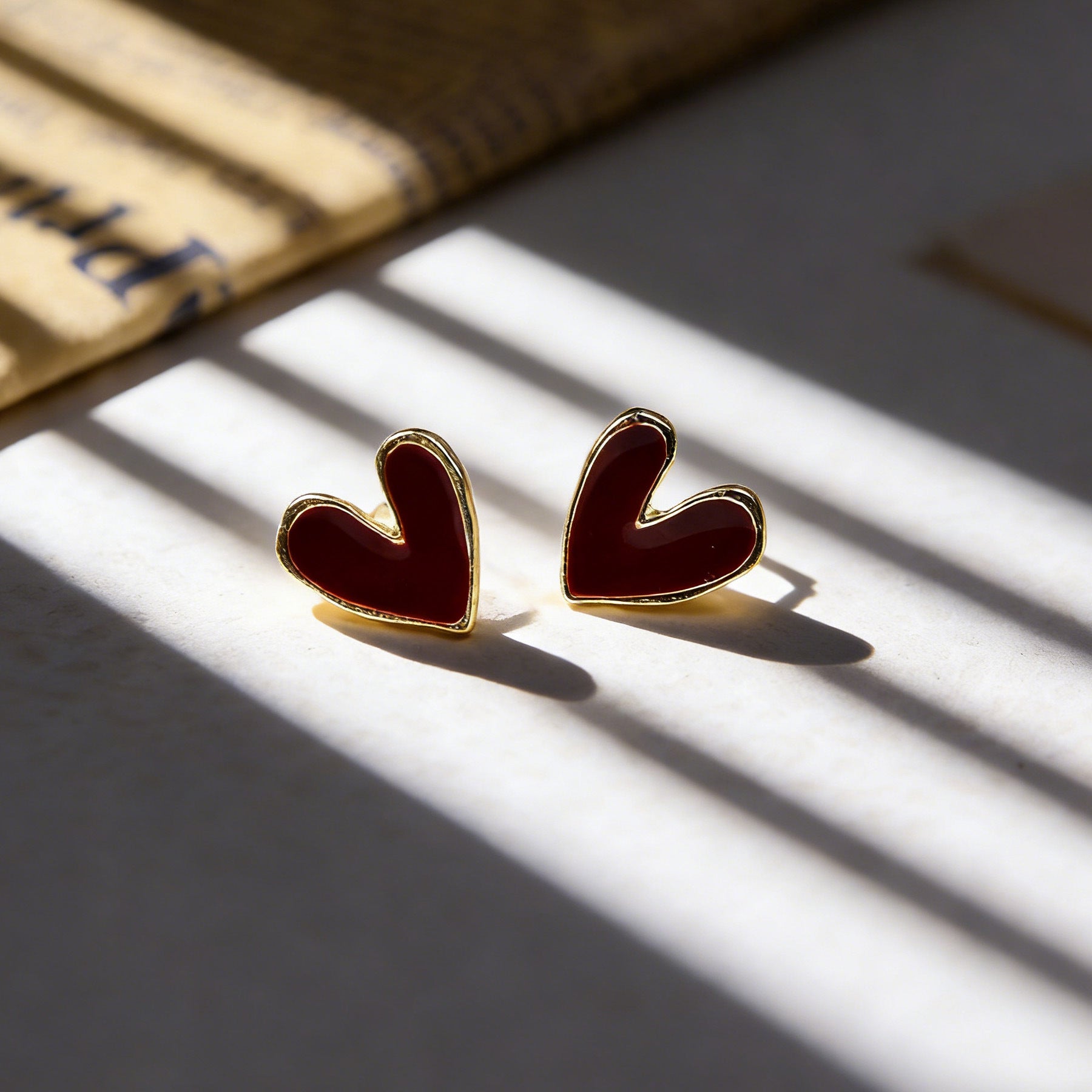 Wholesale Retro Anchor Red Heart Earrings