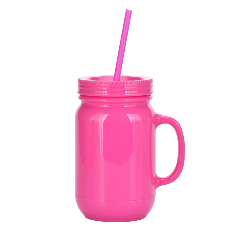 Wholesale solid color plastic cock cup with handle