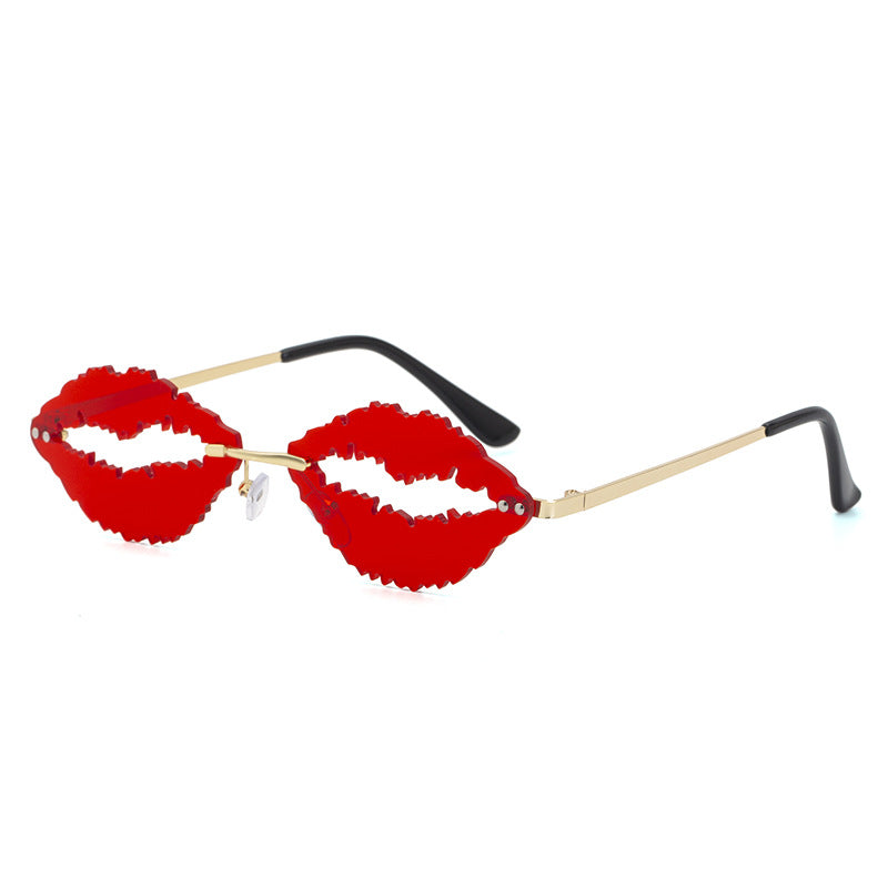 Wholesale Flame Red Lip Frameless PC Sunglasses