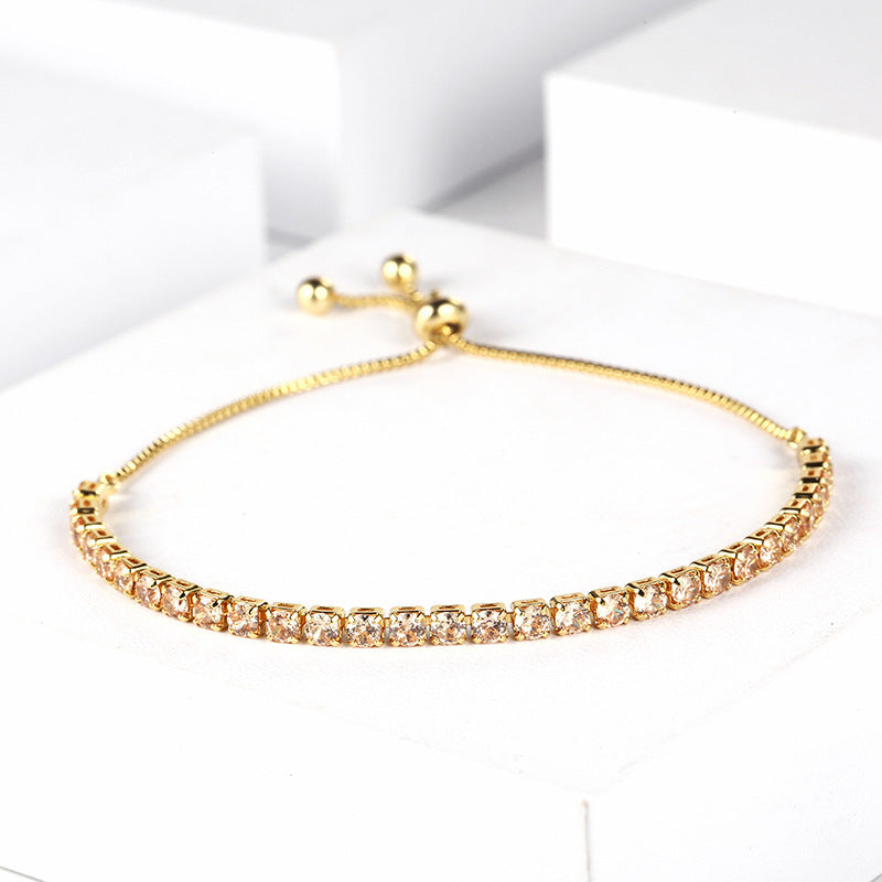 Wholesale Diamond Colored Zircon Single Row Tennis Bracelet