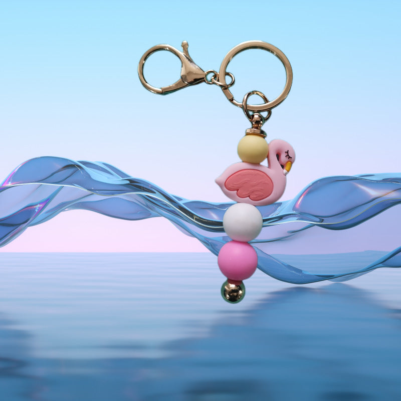 Llavero con cuentas de vaca de silicona al por mayor