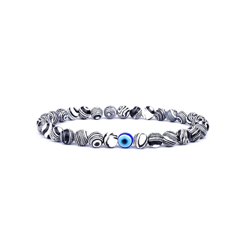 Wholesale 6Mm Natural Stone Evil Eye Stretch Bracelet Handmade Peacock Stone Jewelry Accessory Chic Fashion For Party And Gift Giving