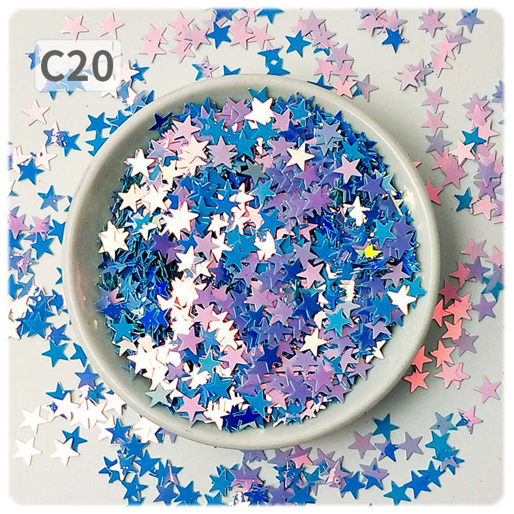Wholesale DIY oil painting sequins starry sky scattering five-pointed star gold light flat non-porous sheet