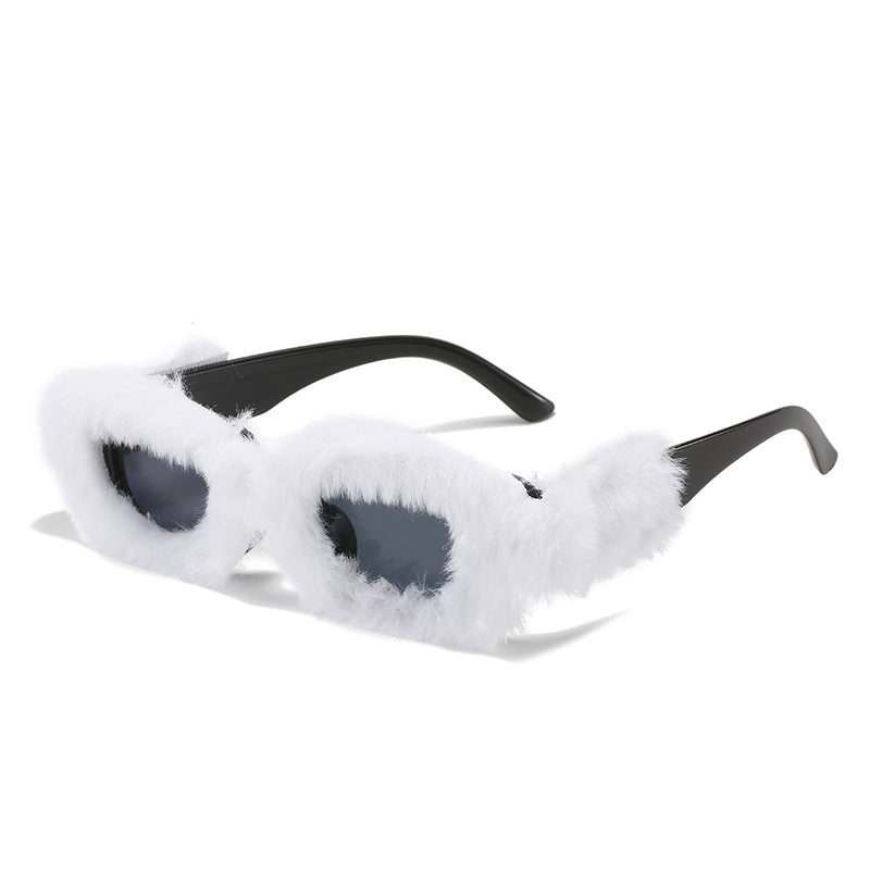 Wholesale Creative Plush Square Sunglasses