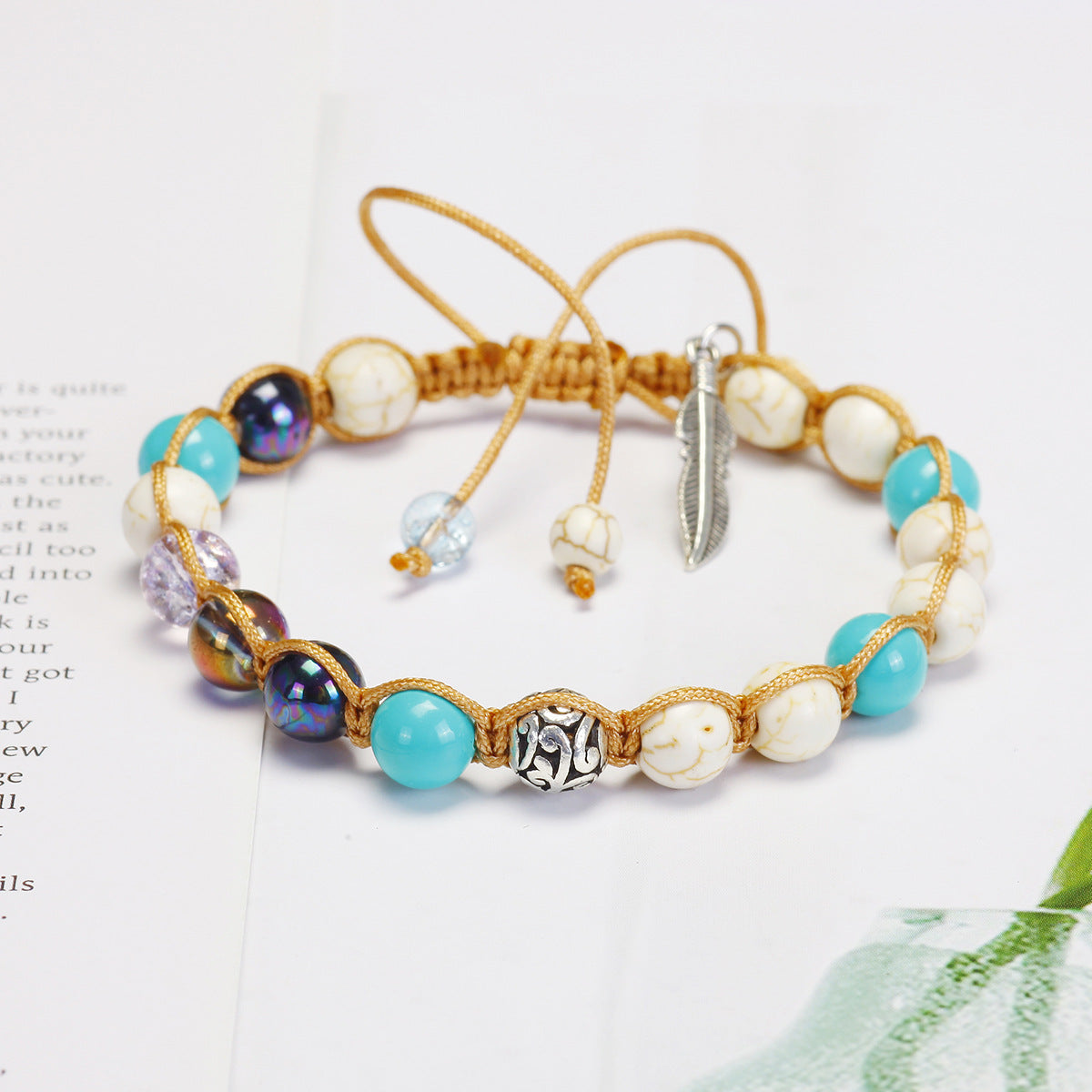 Wholesale 5PCS Natural Stone Bracelet Colorful Zircon Beaded Bracelets