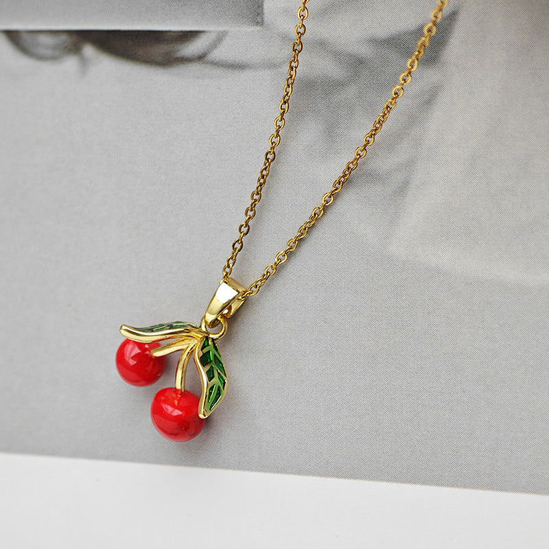 Cherry Necklace Chain Luxury Accessory
