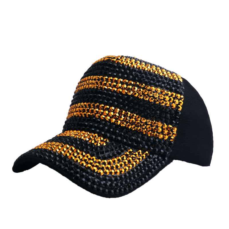 Wholesale Two-color Rhinestone Full Diamond Baseball Cap