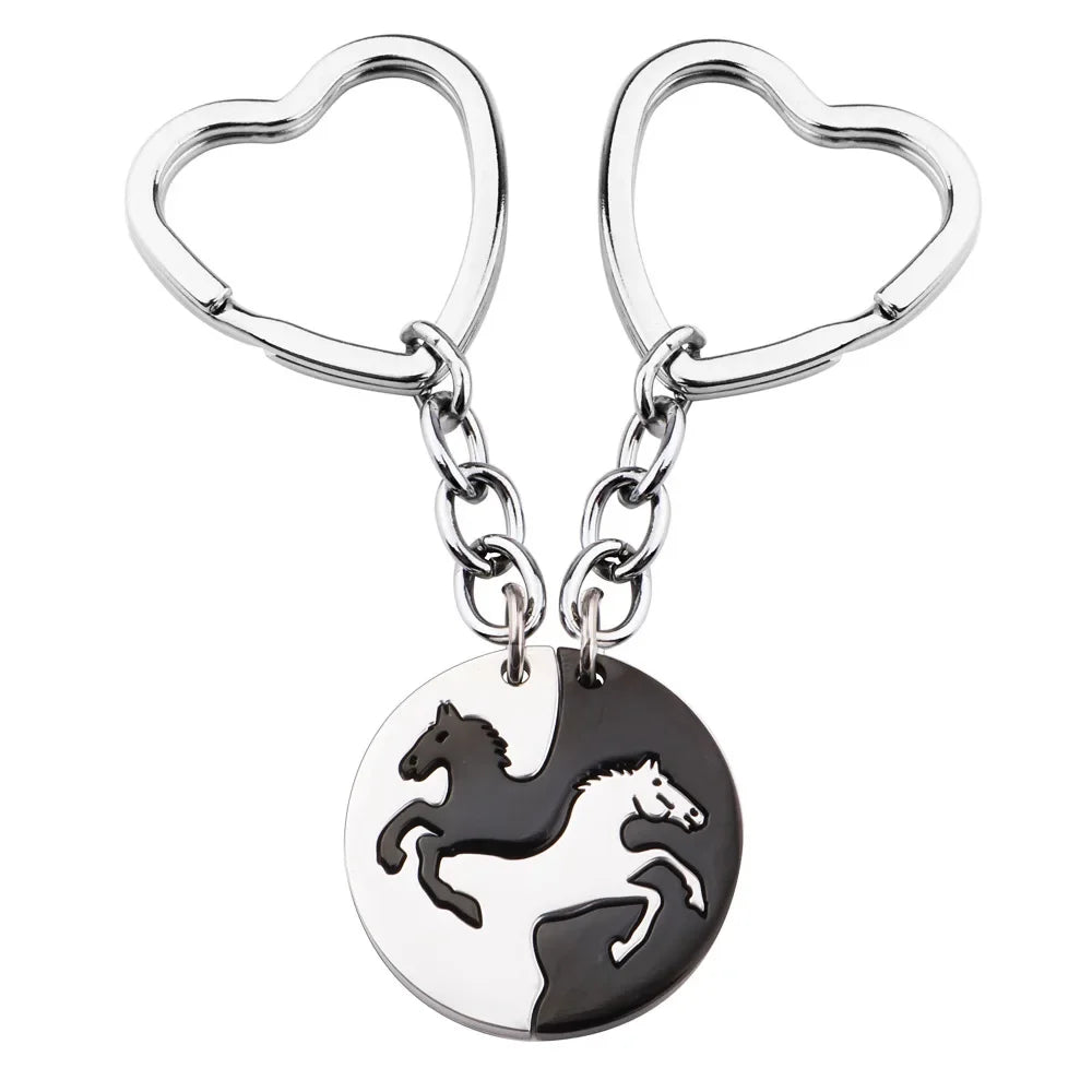 Wholesale Heart Shape Stainless Steel Key Ring
